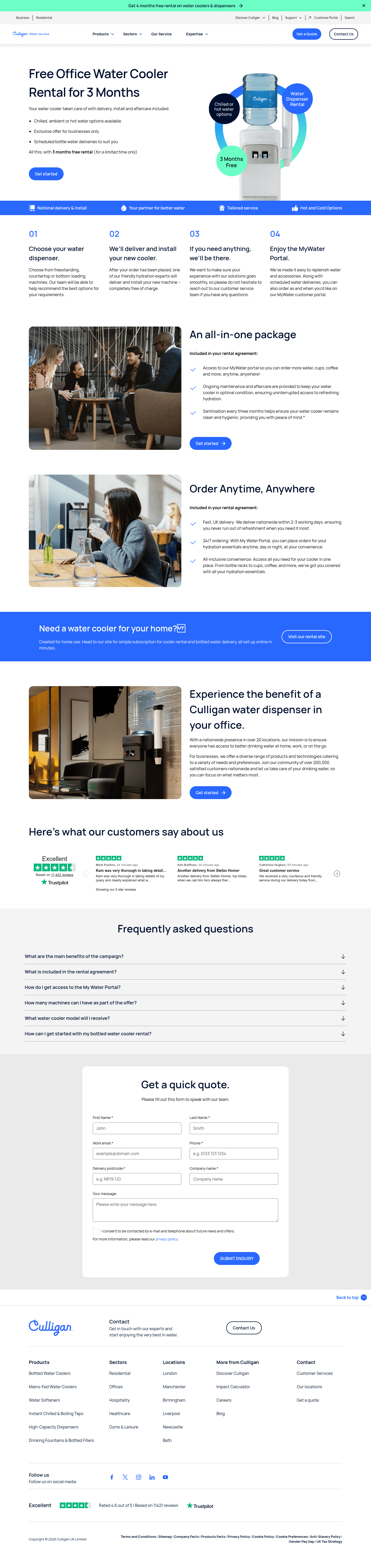 Culligan UK landing page