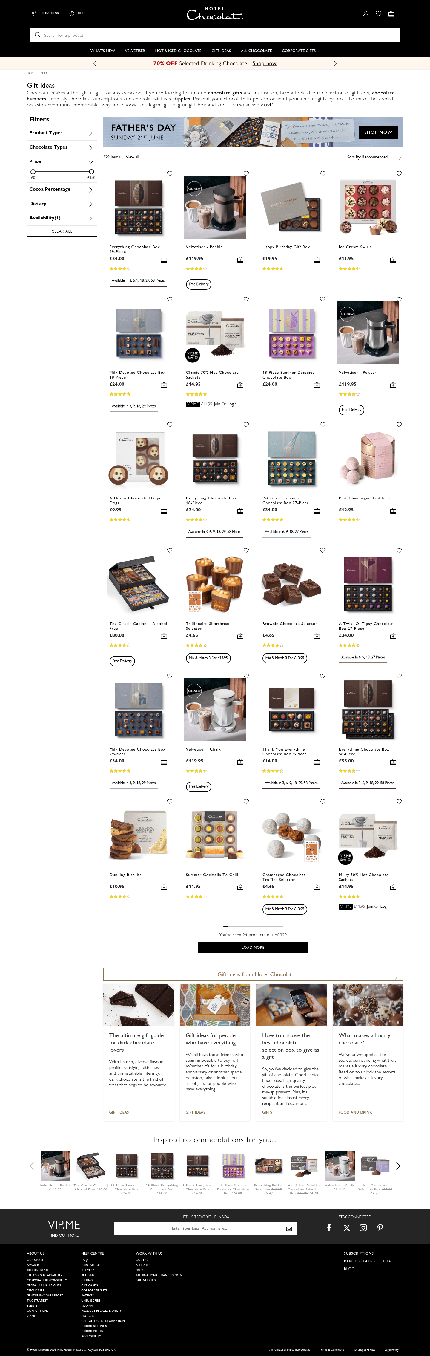Hotel Chocolat landing page