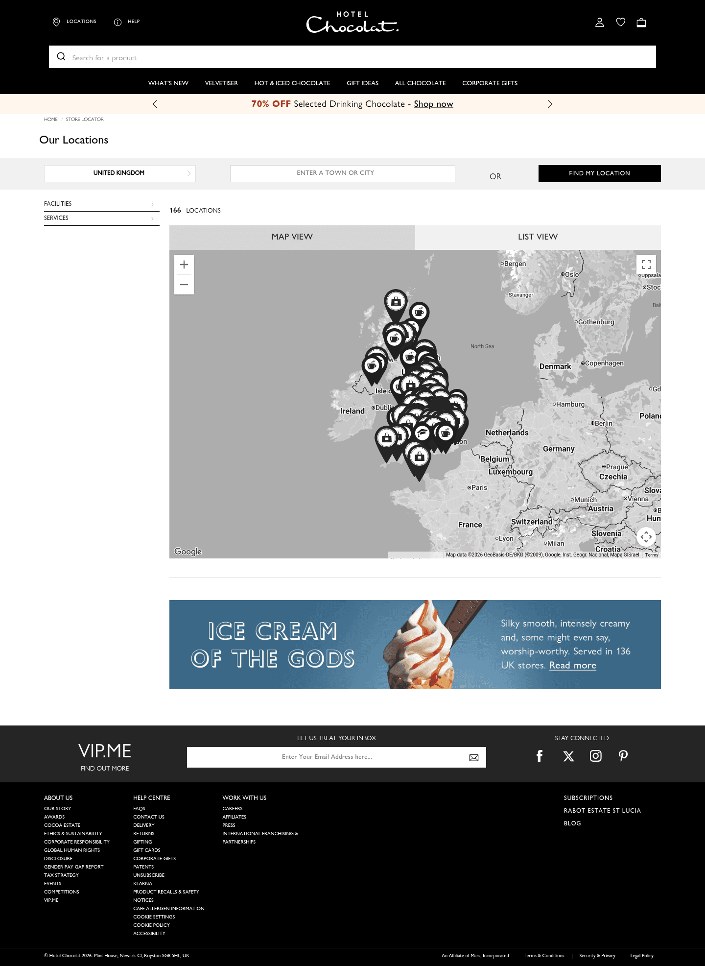 Hotel Chocolat landing page