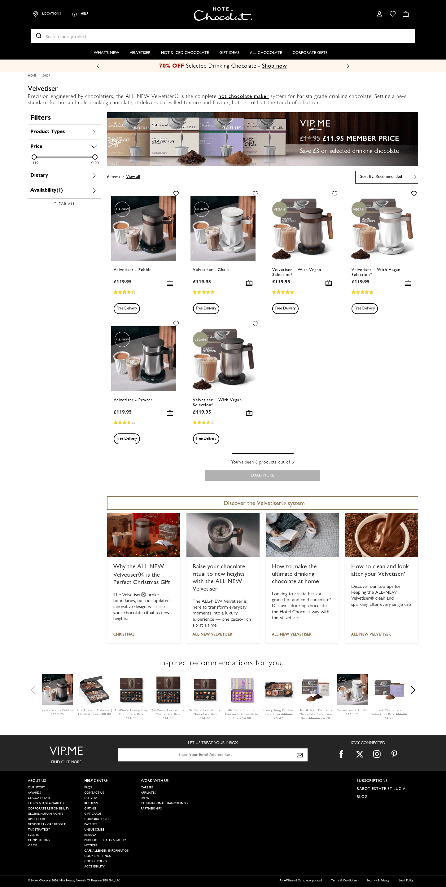 Hotel Chocolat landing page