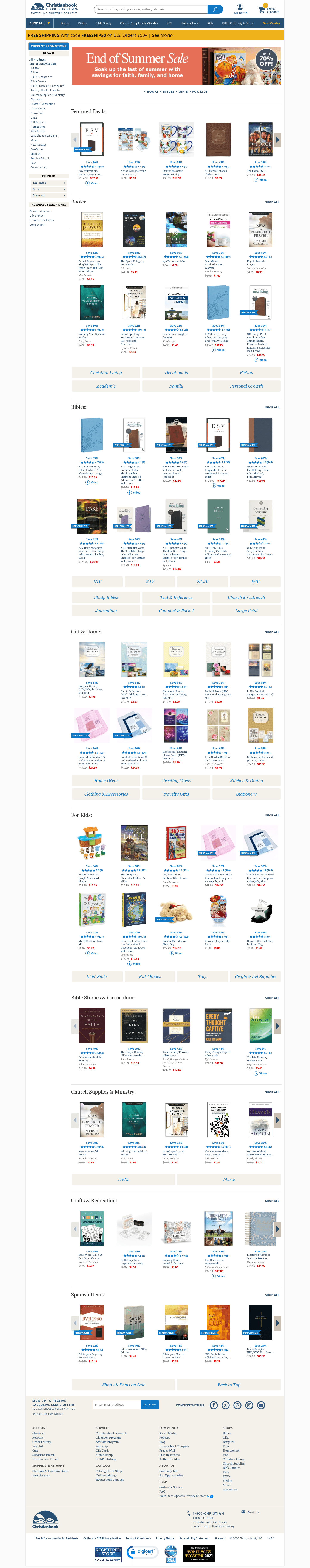 Christianbook landing page