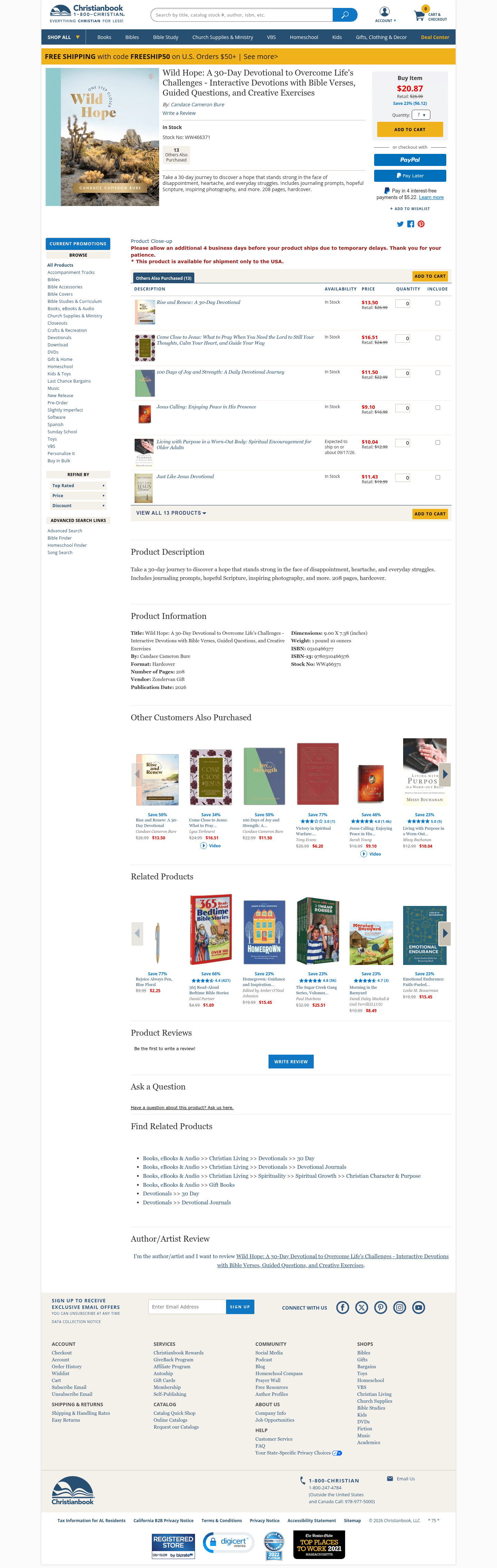 Christianbook landing page