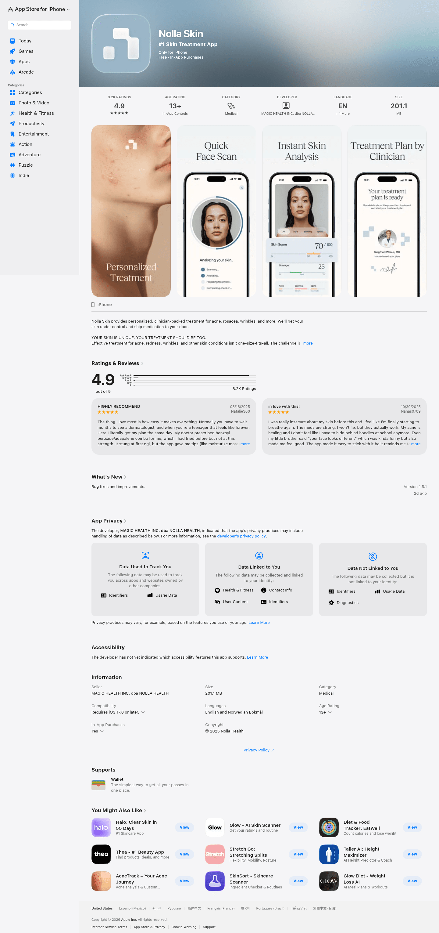Nolla Health landing page