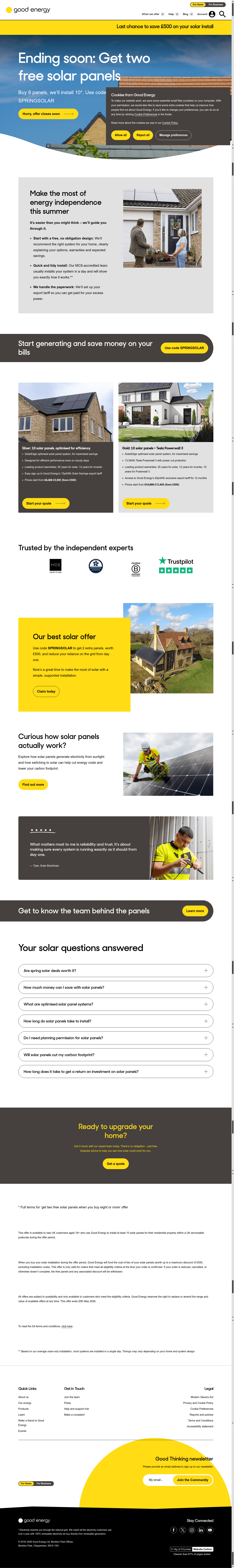 Good Energy landing page