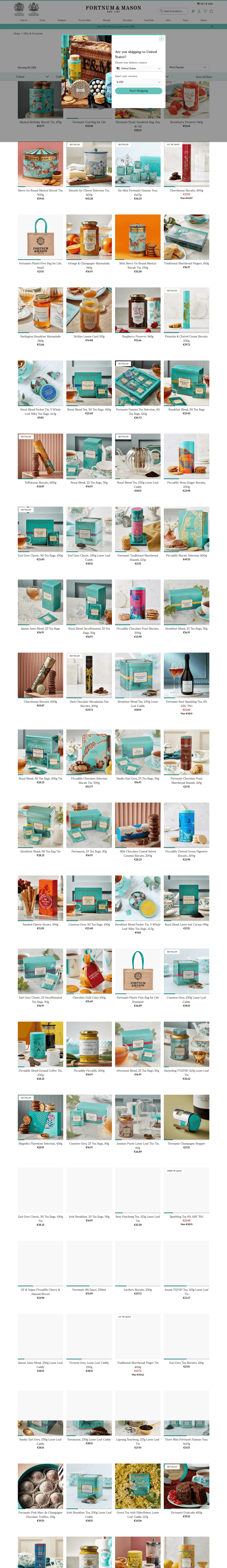Fortnum & Mason landing page
