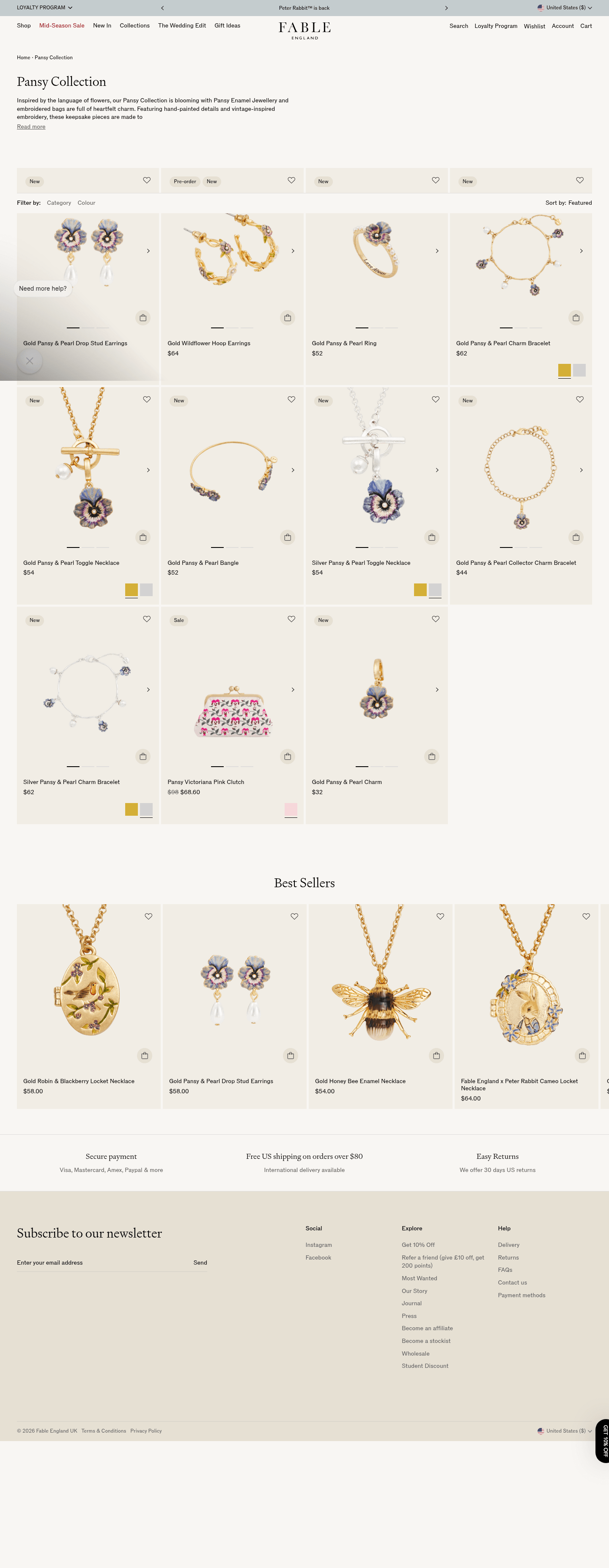 Fable England landing page