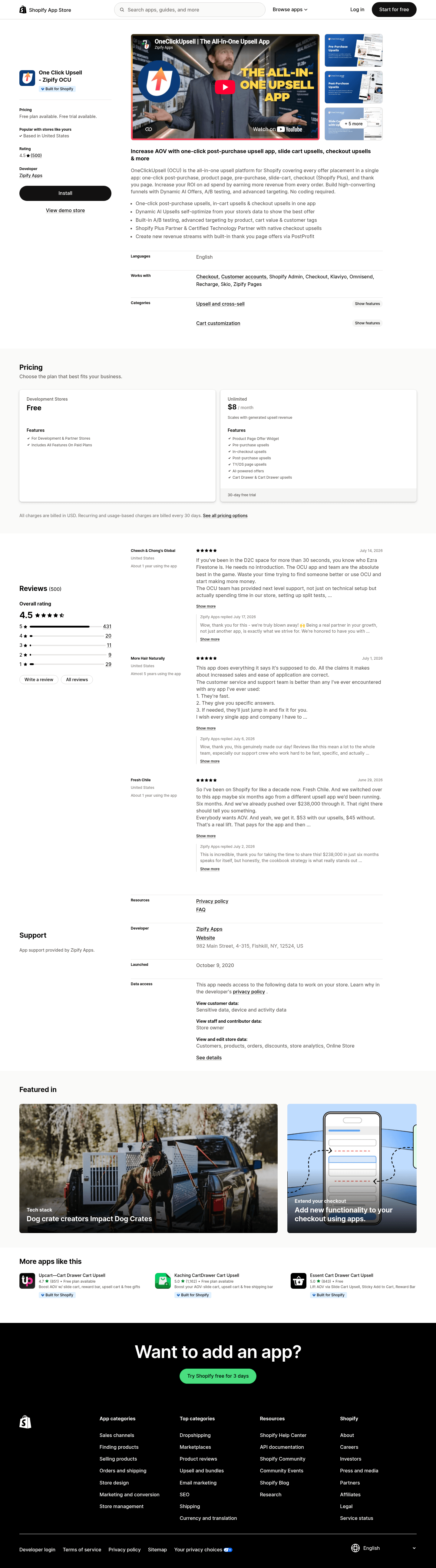 Zipify landing page