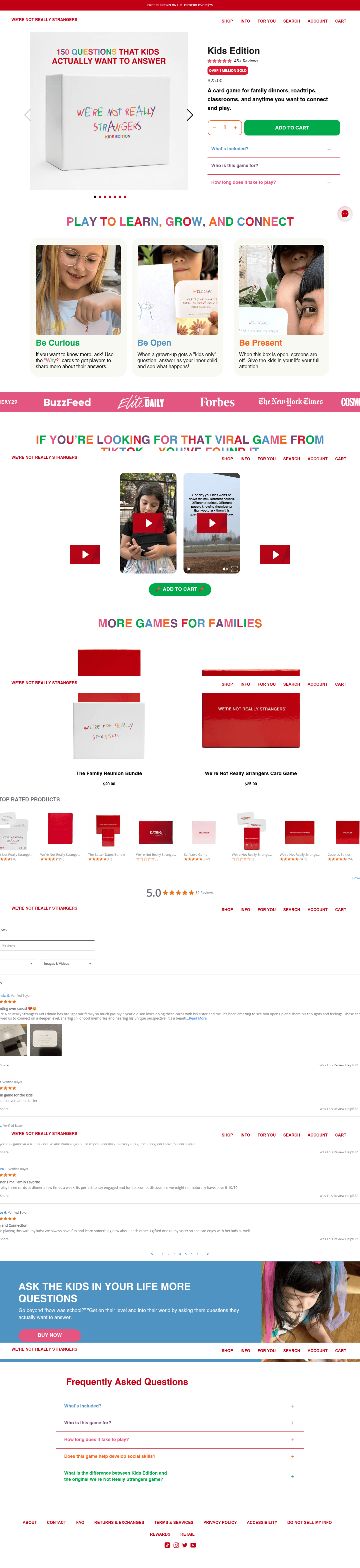 We're Not Really Strangers landing page