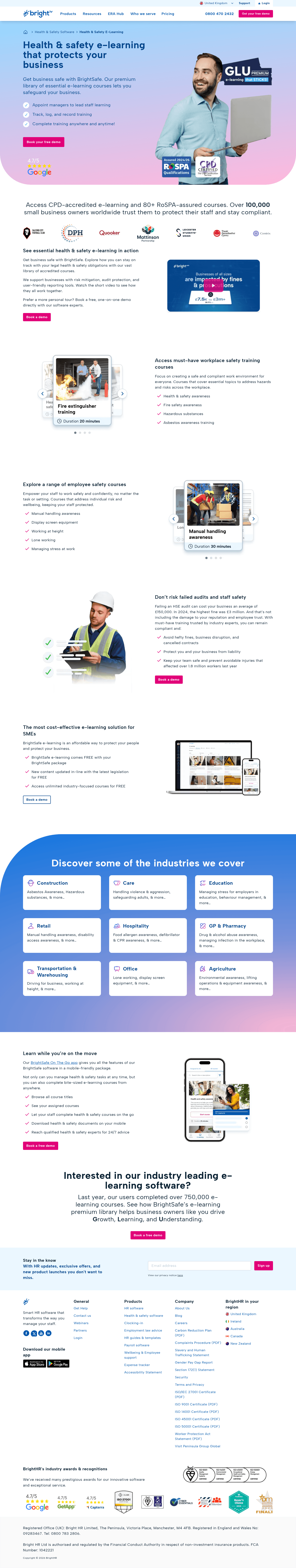 BrightHR landing page