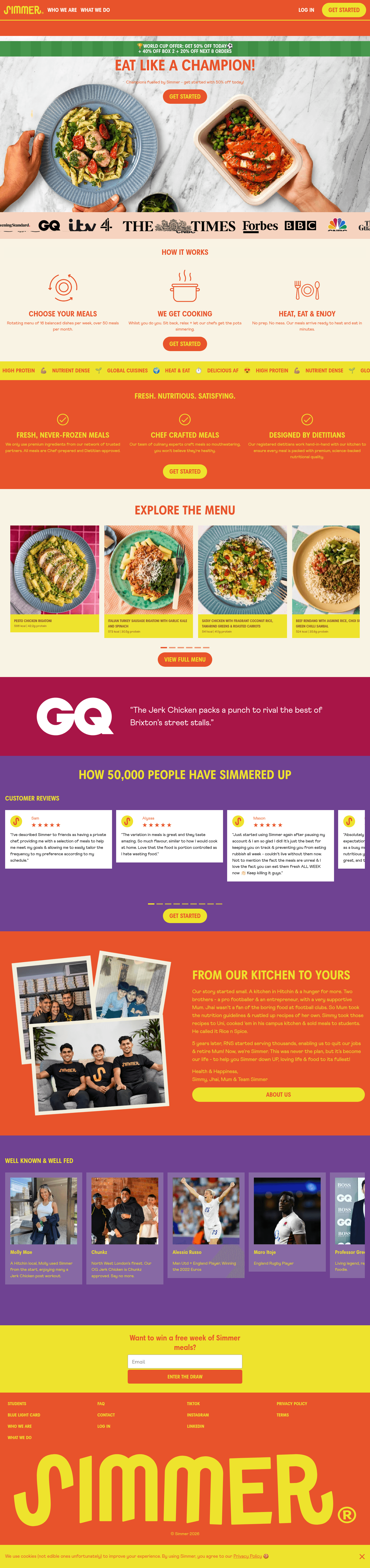 Simmer landing page