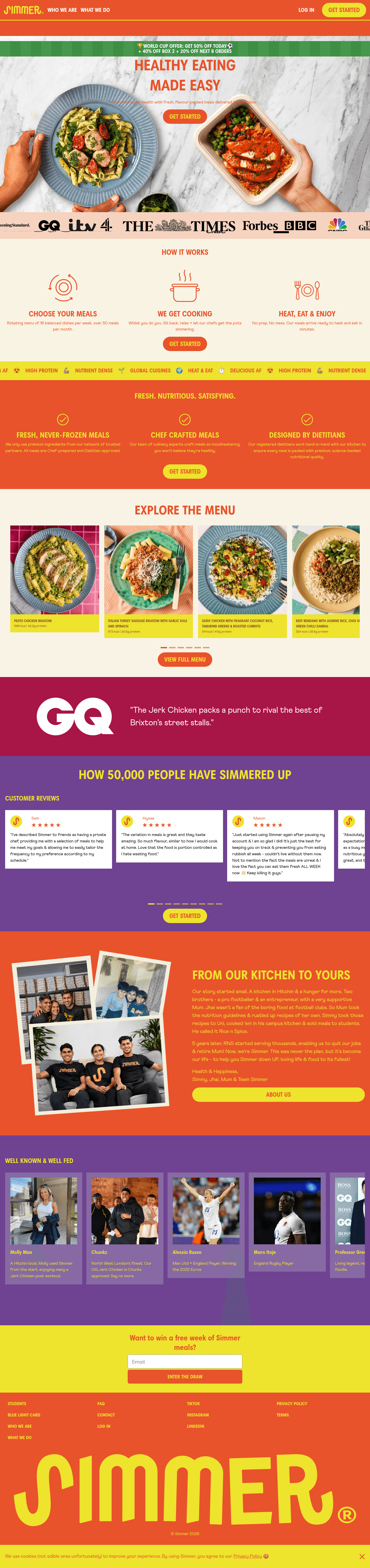 Simmer landing page