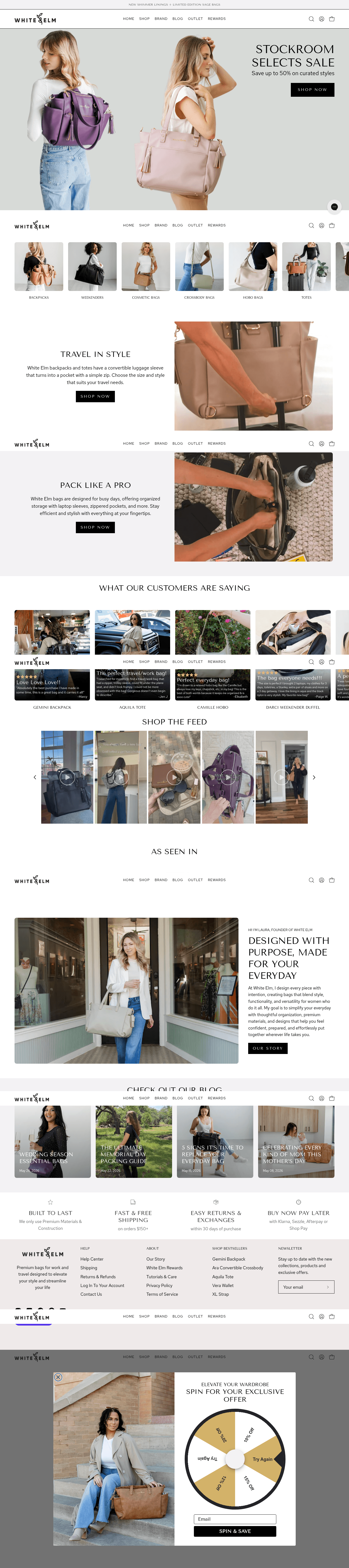 White Elm landing page