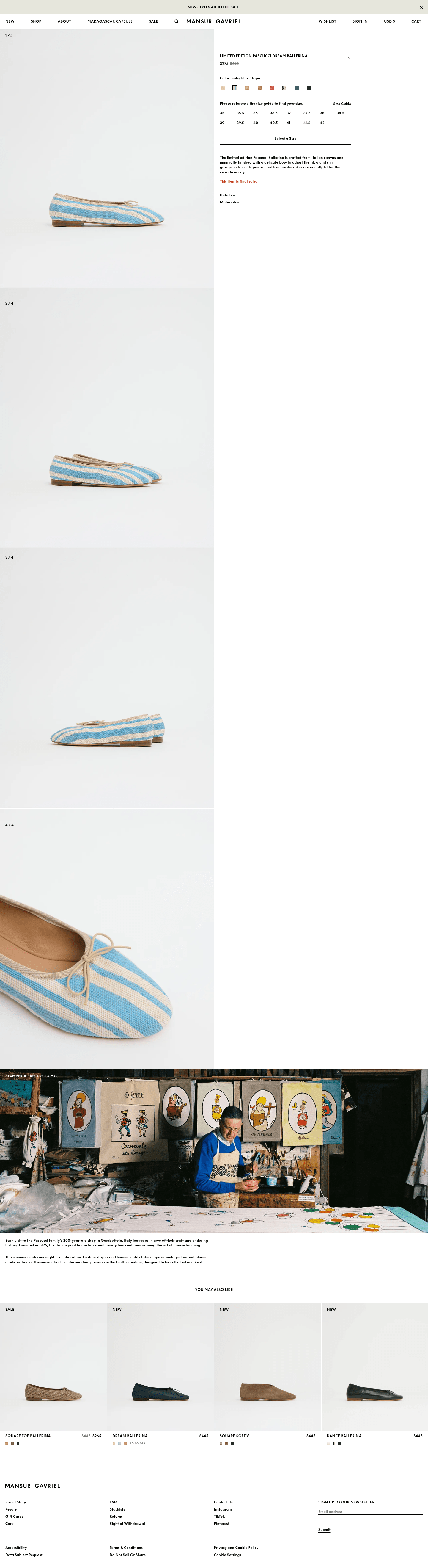 Mansur Gavriel landing page