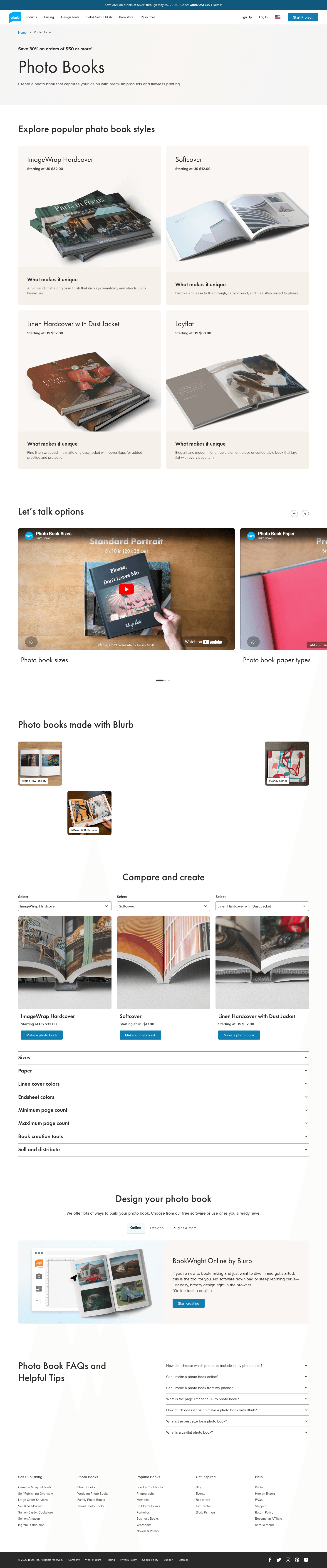 Blurb landing page