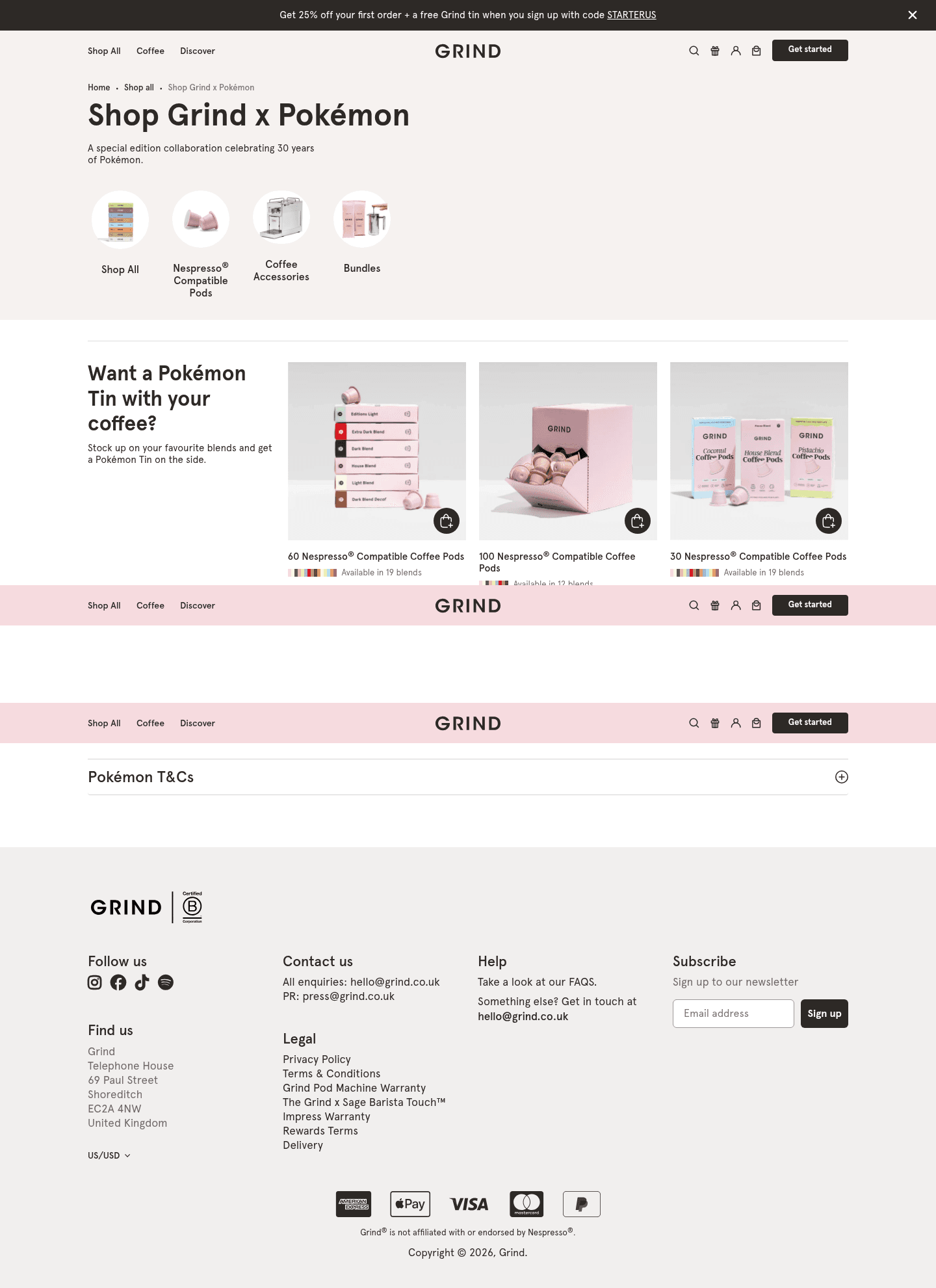 Grind landing page
