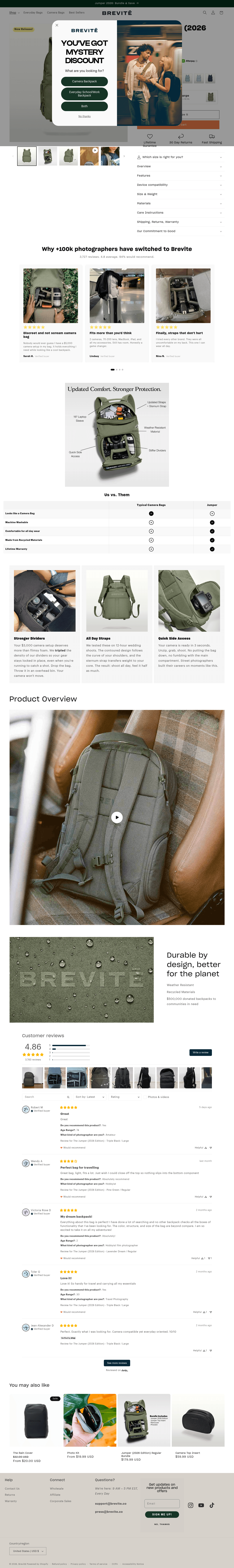 Brevitē landing page