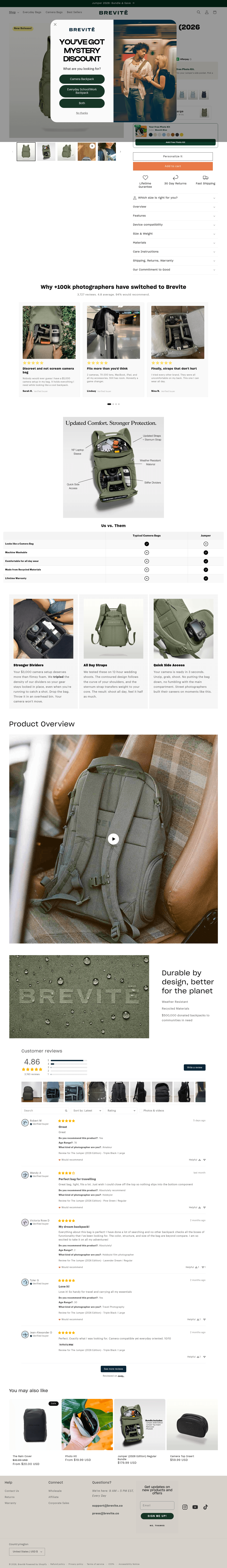 Brevitē landing page
