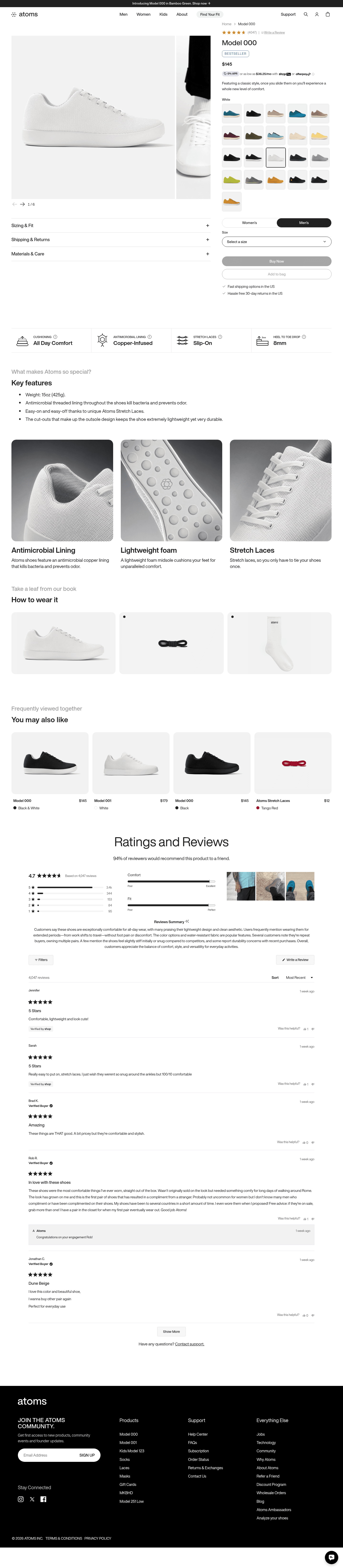 Atoms landing page