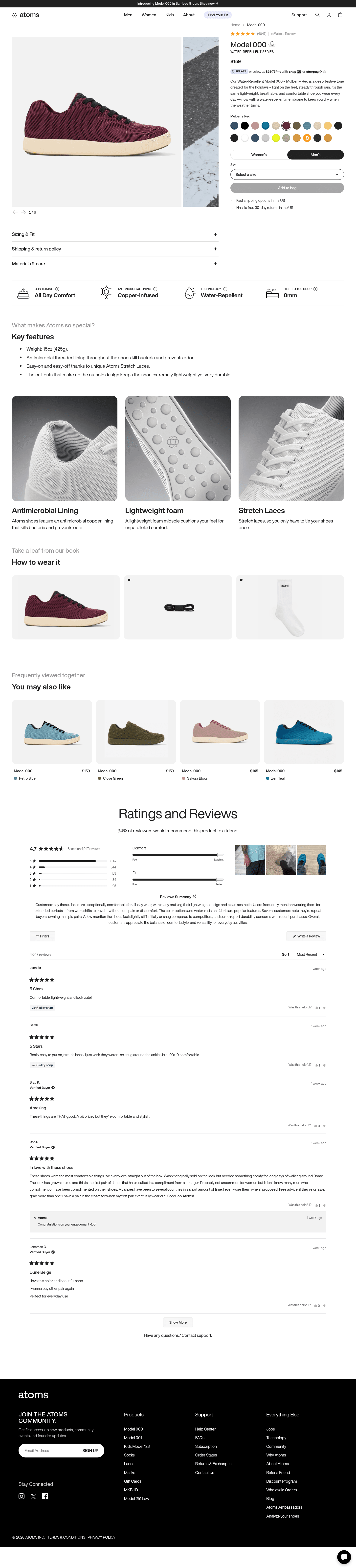 Atoms landing page