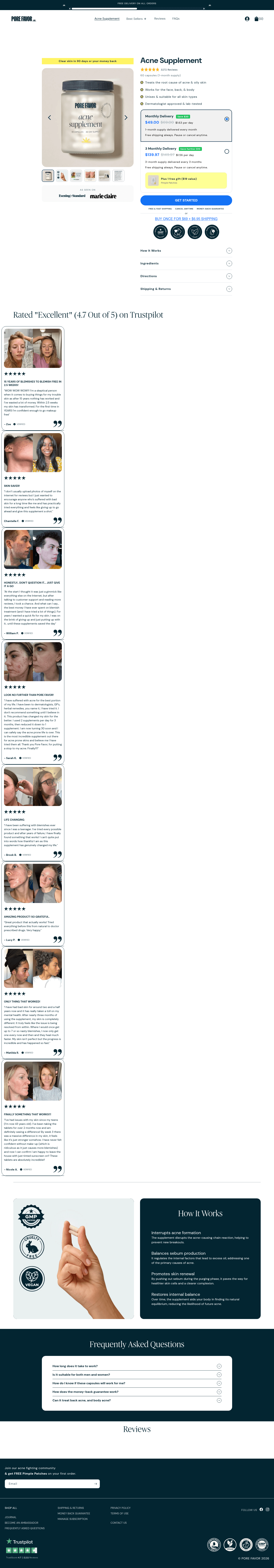 Pore Favor landing page