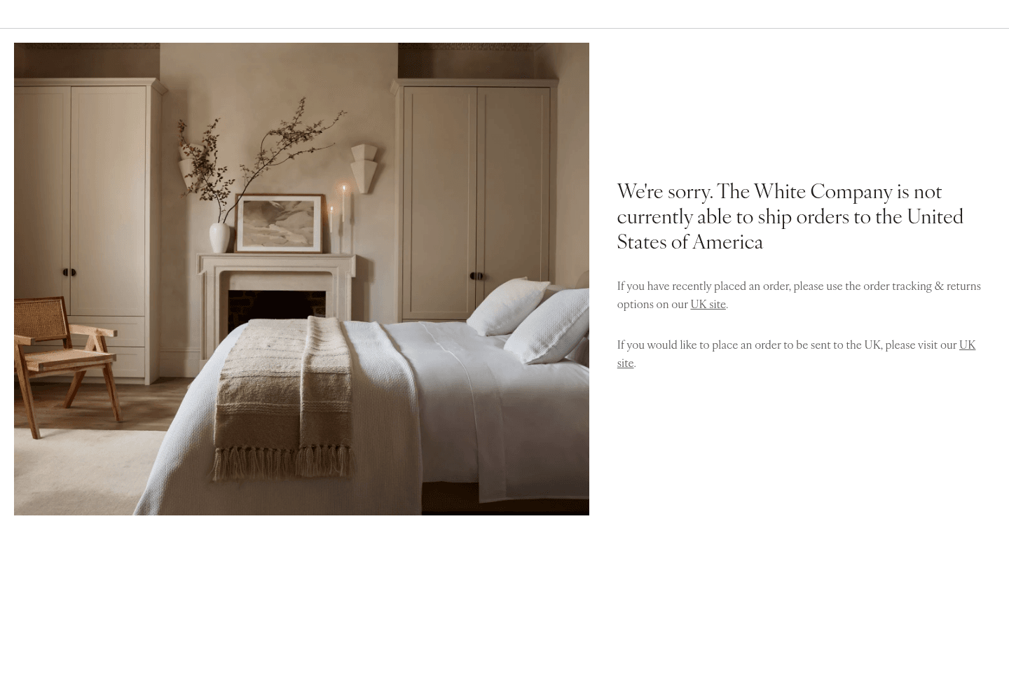 The White Company landing page