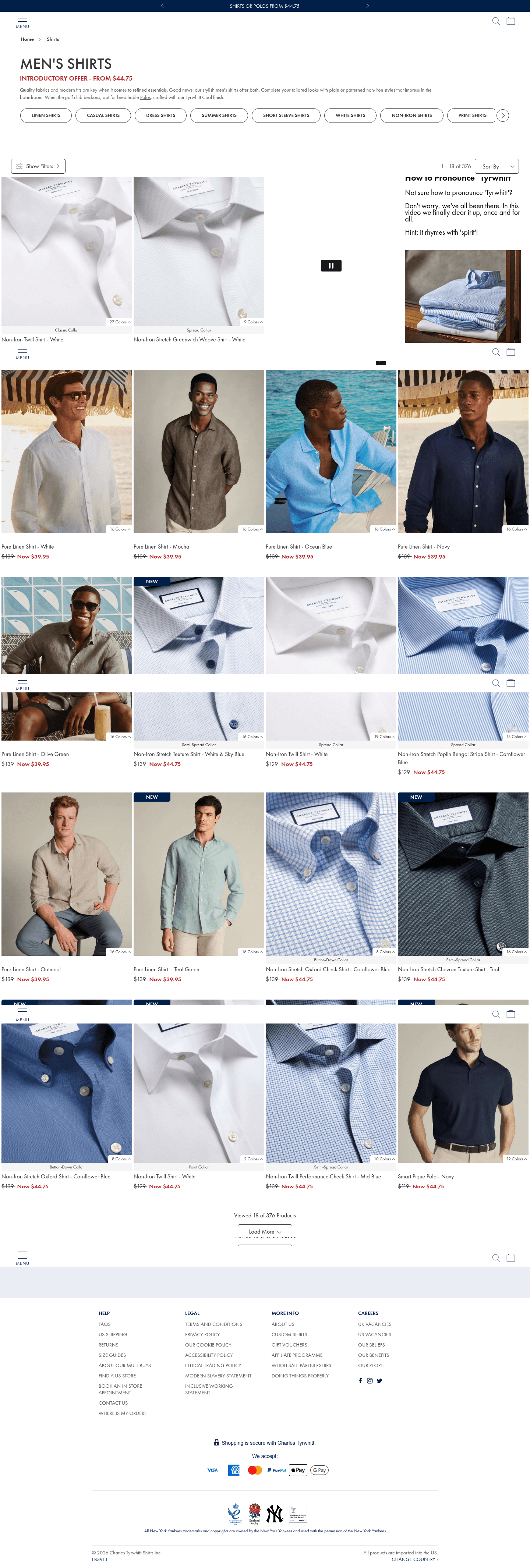 Charles Tyrwhitt landing page