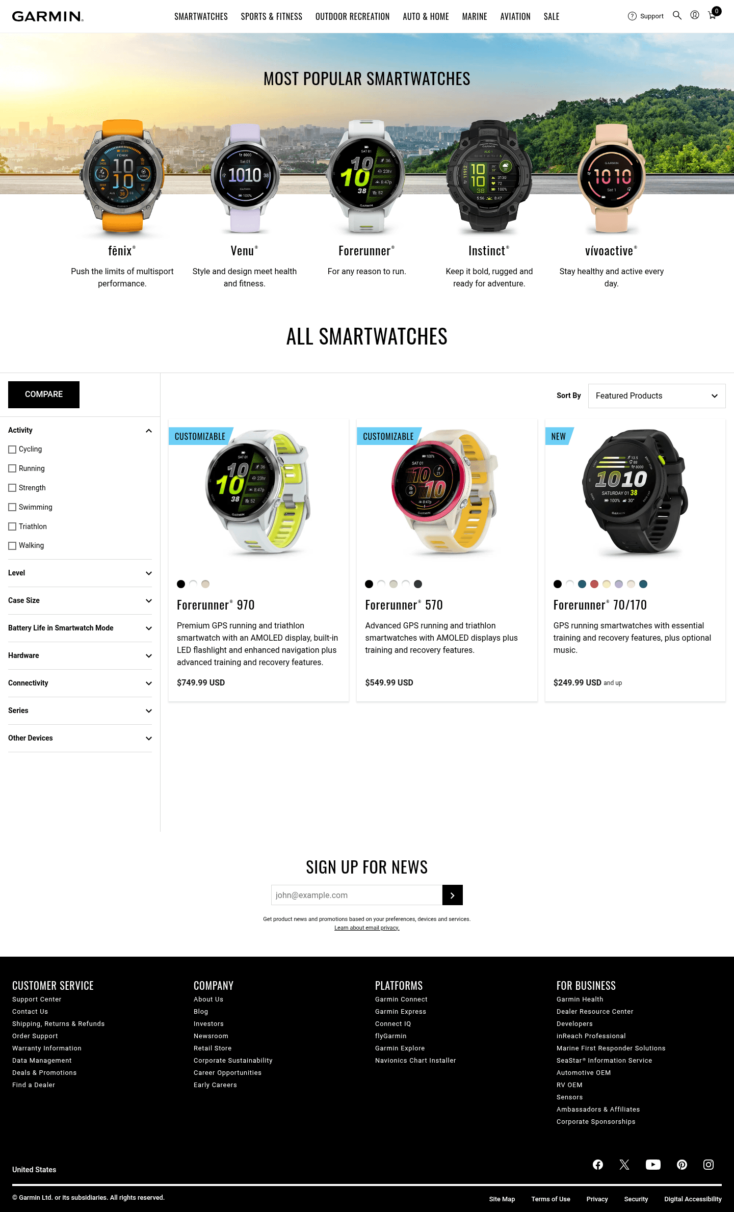 GARMIN (EUROPE) LIMITED landing page