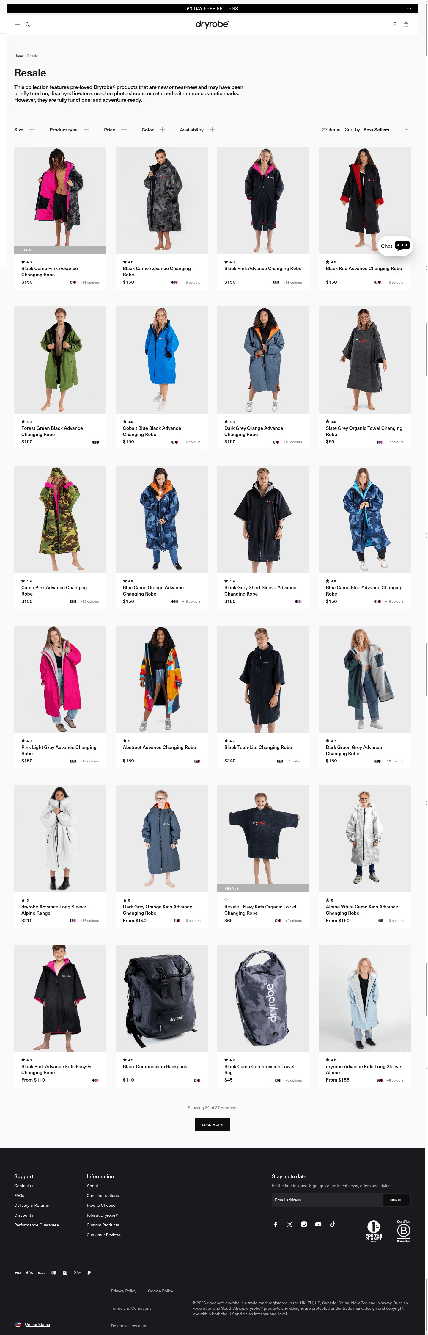 dryrobe landing page
