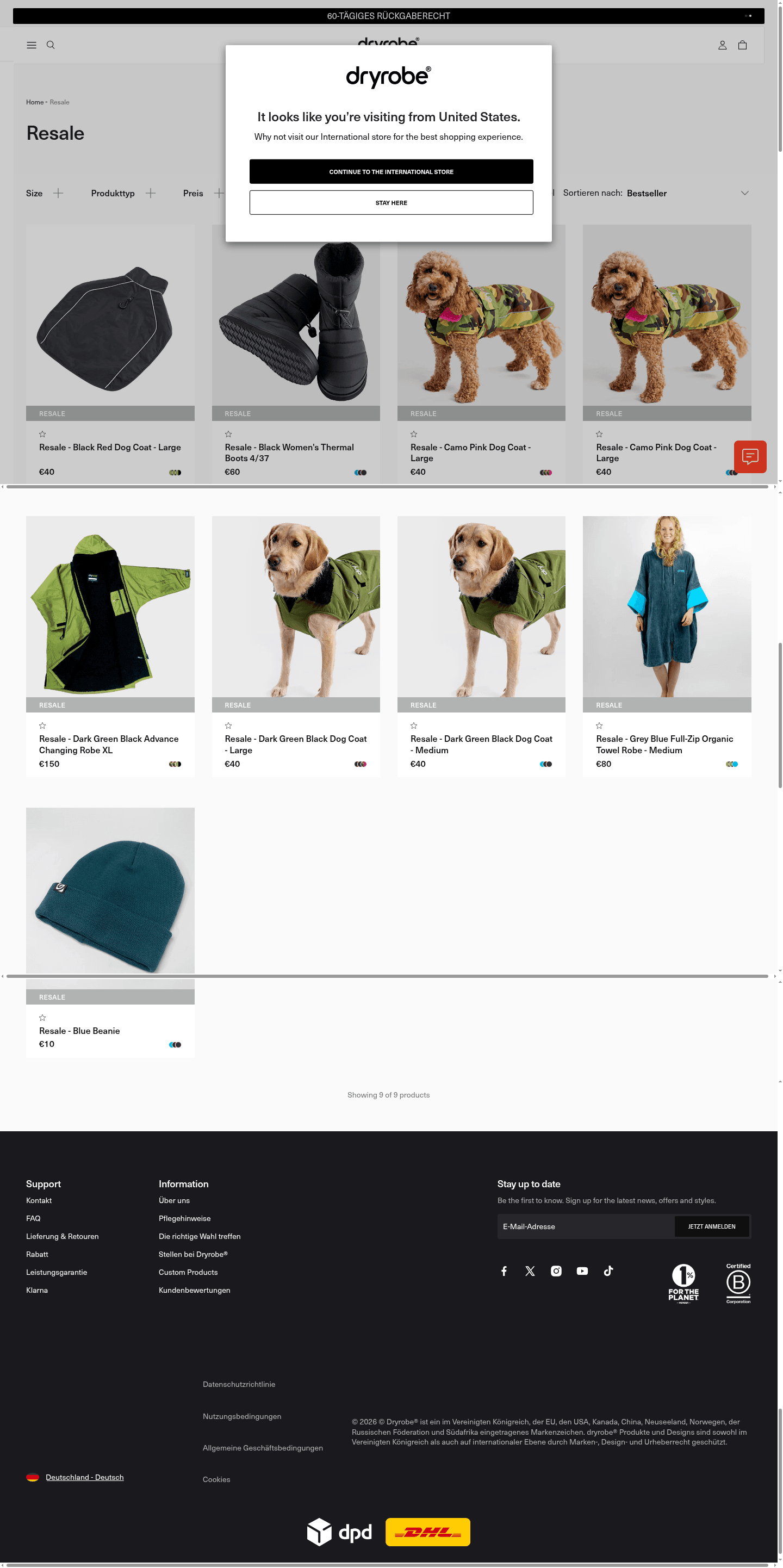 dryrobe landing page