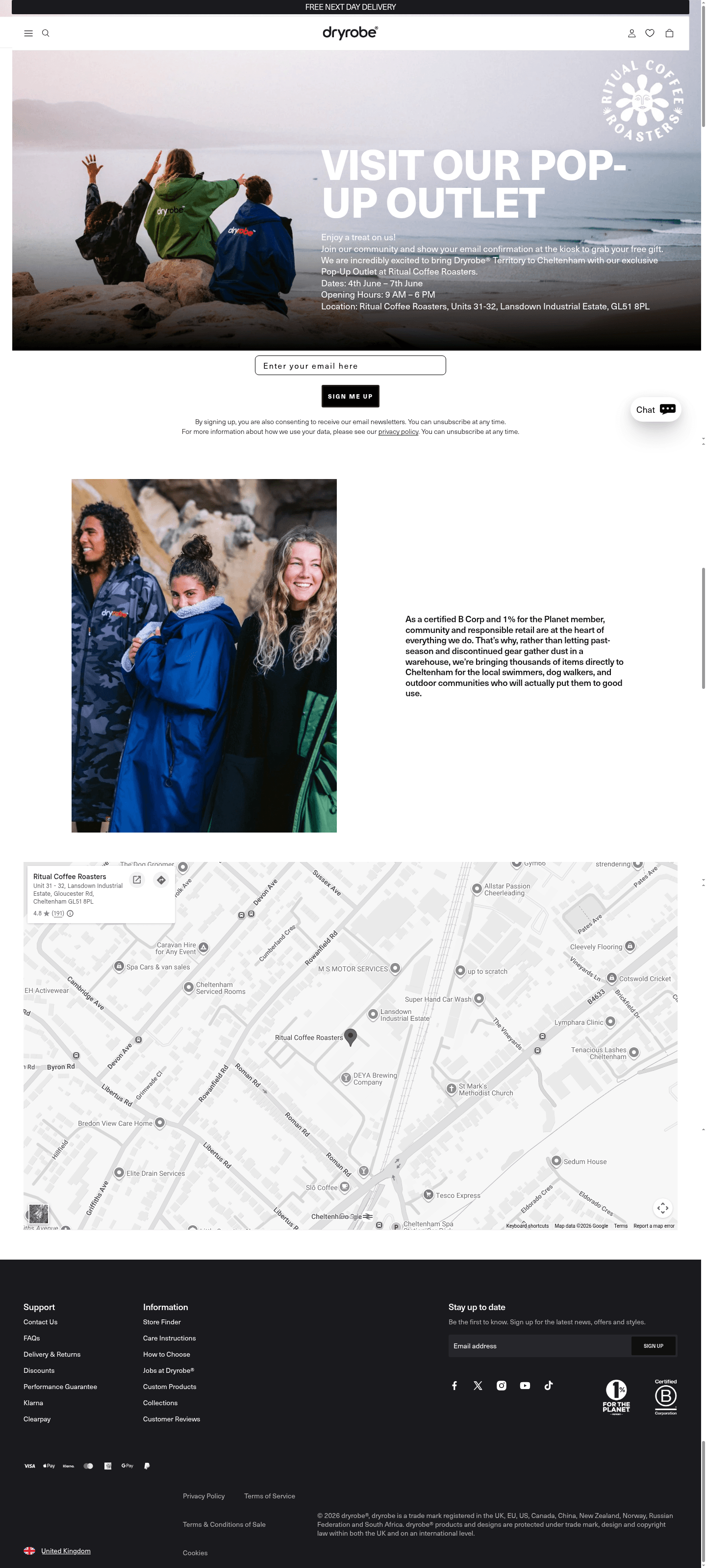 dryrobe landing page