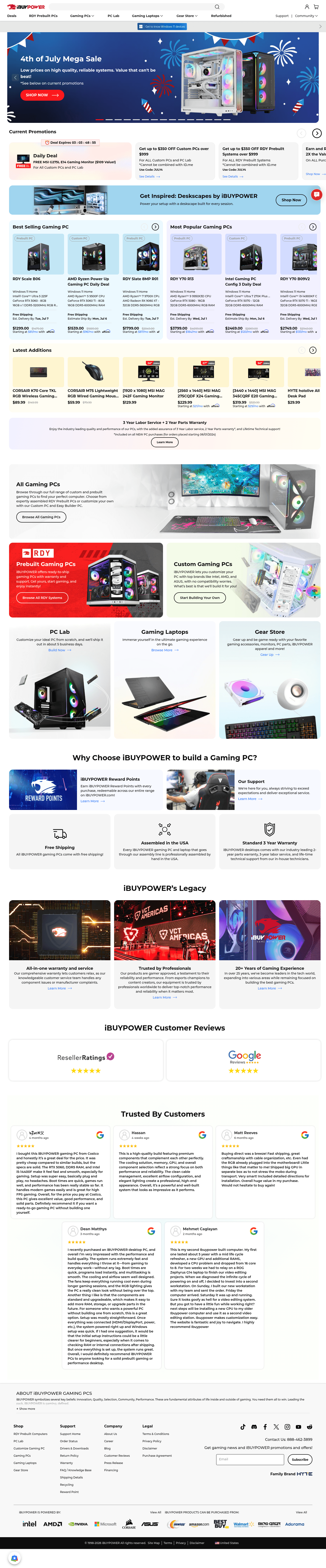 iBUYPOWER landing page