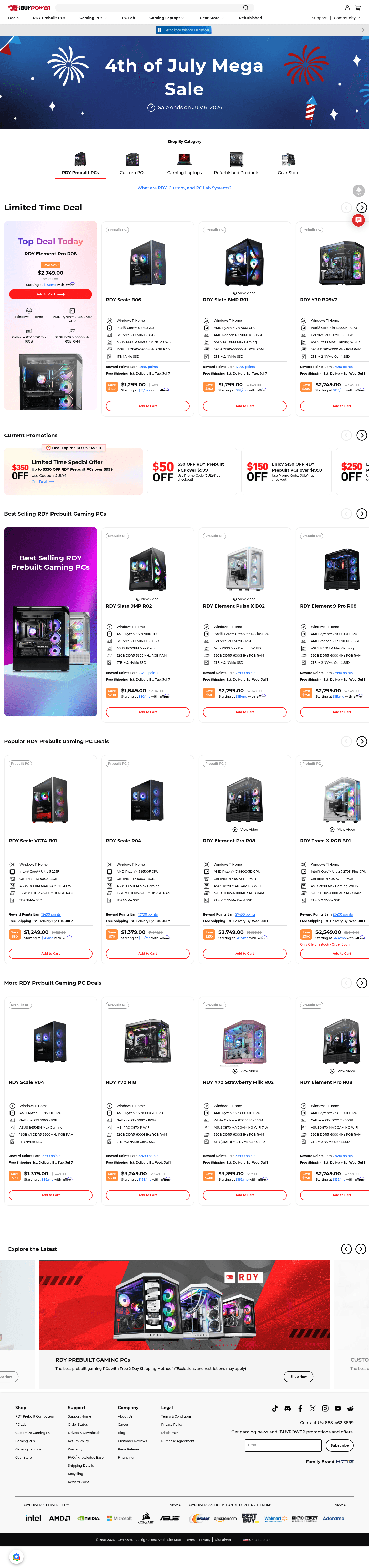 iBUYPOWER landing page