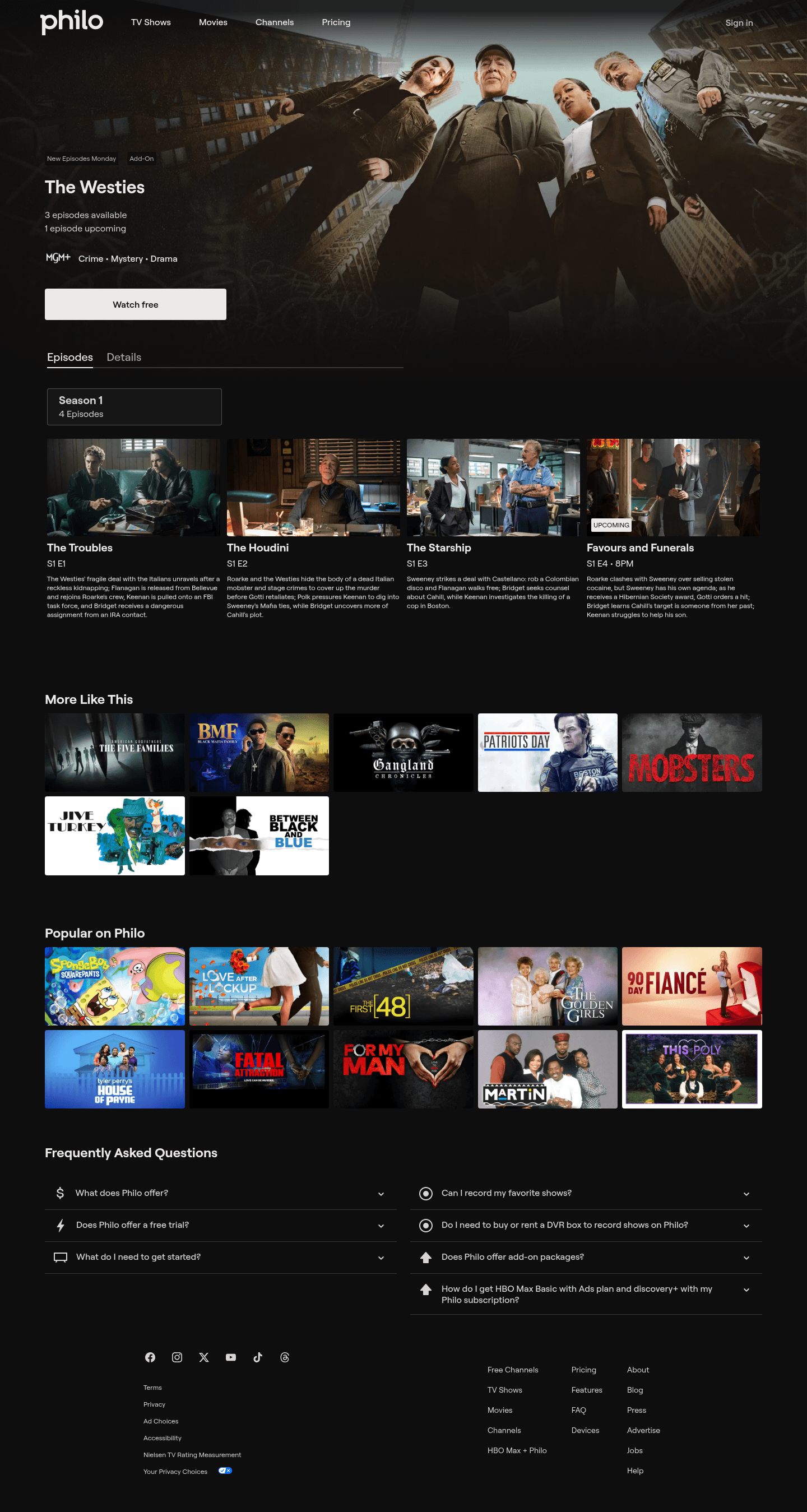 Philo landing page