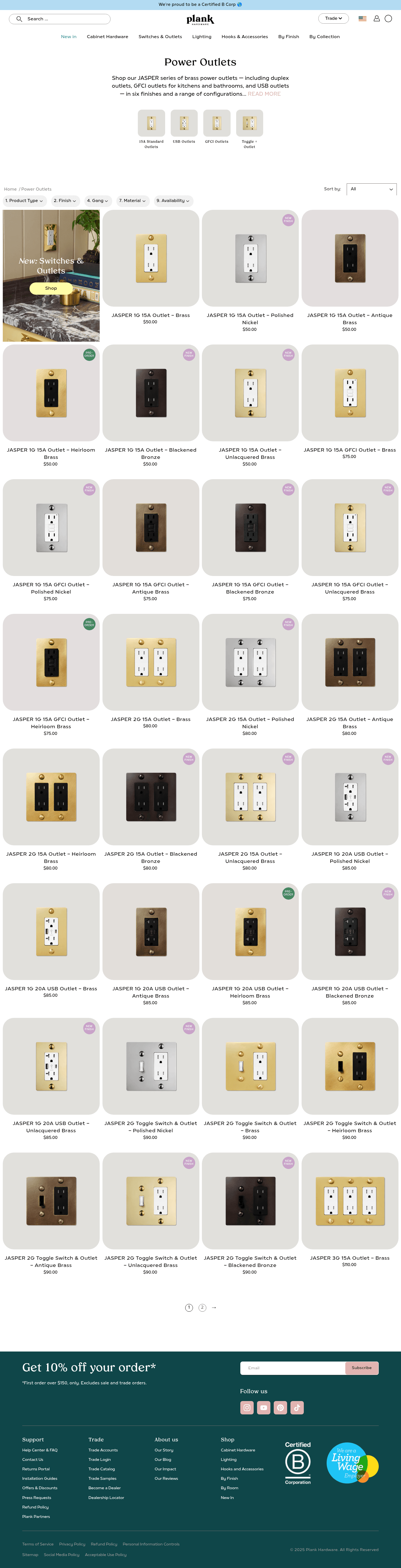 Plank Hardware | B Corp Certified landing page