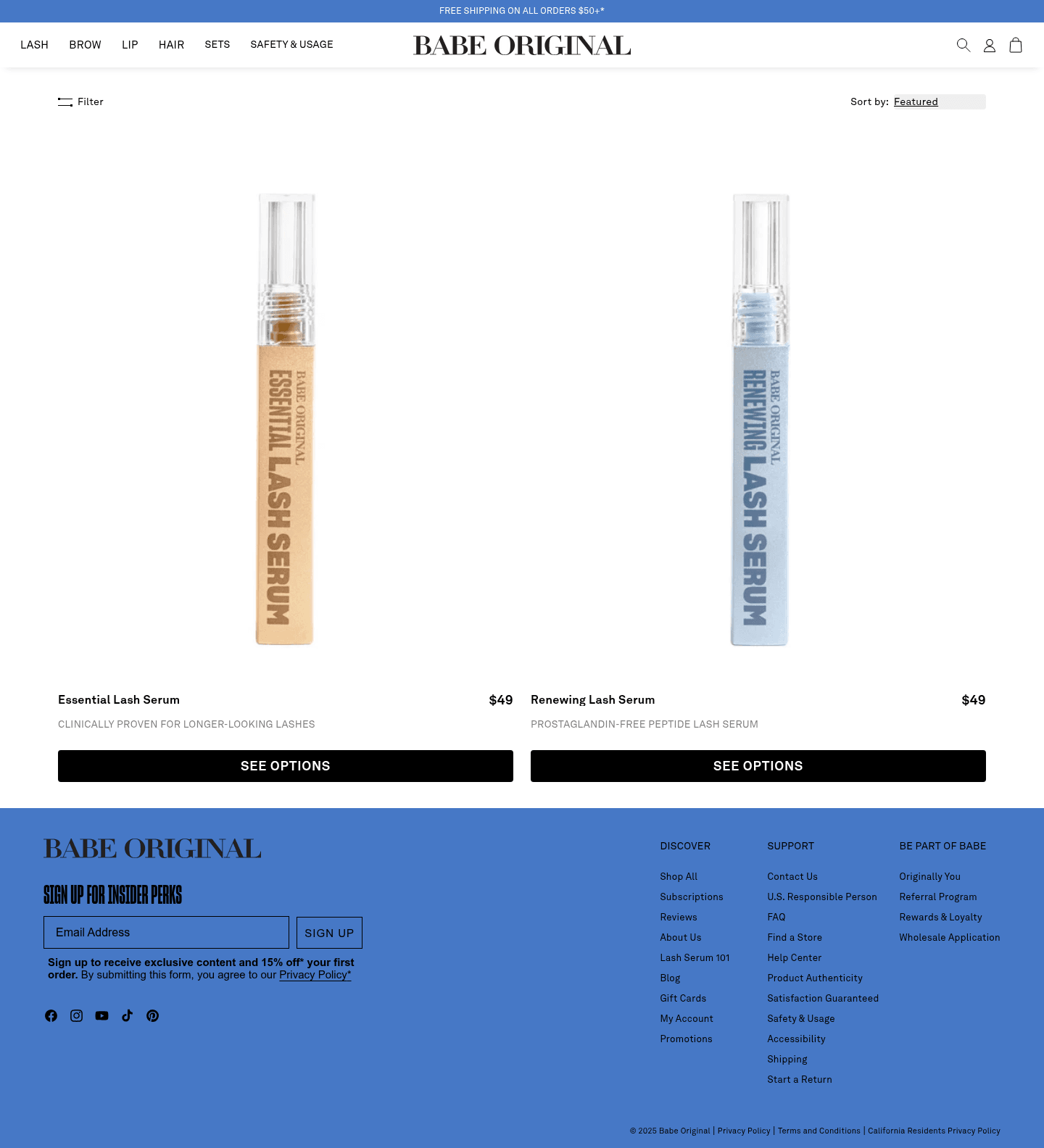Babe Original landing page