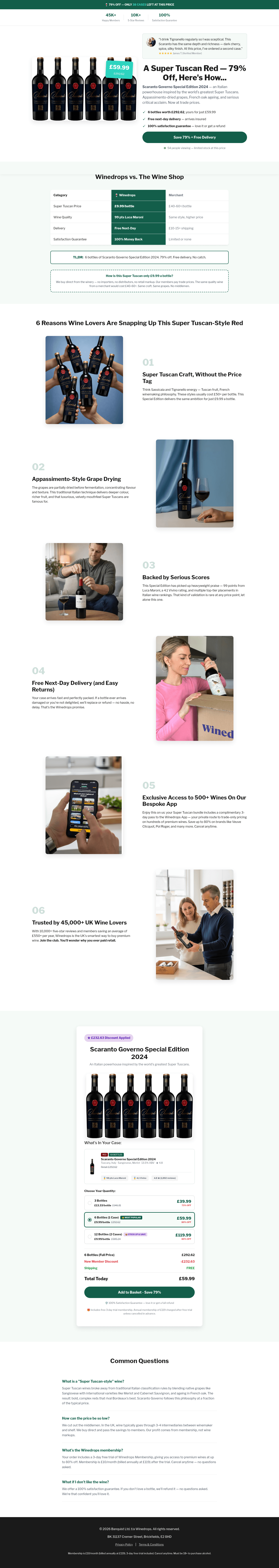 Winedrops landing page