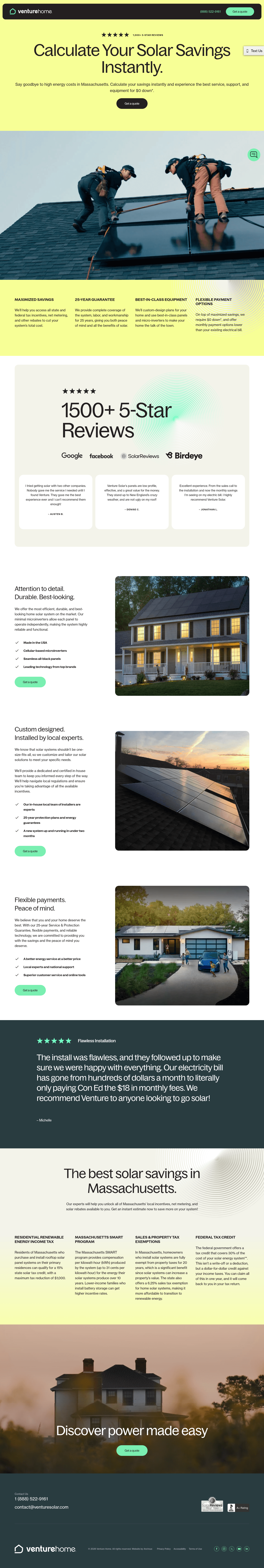 Venture Home landing page