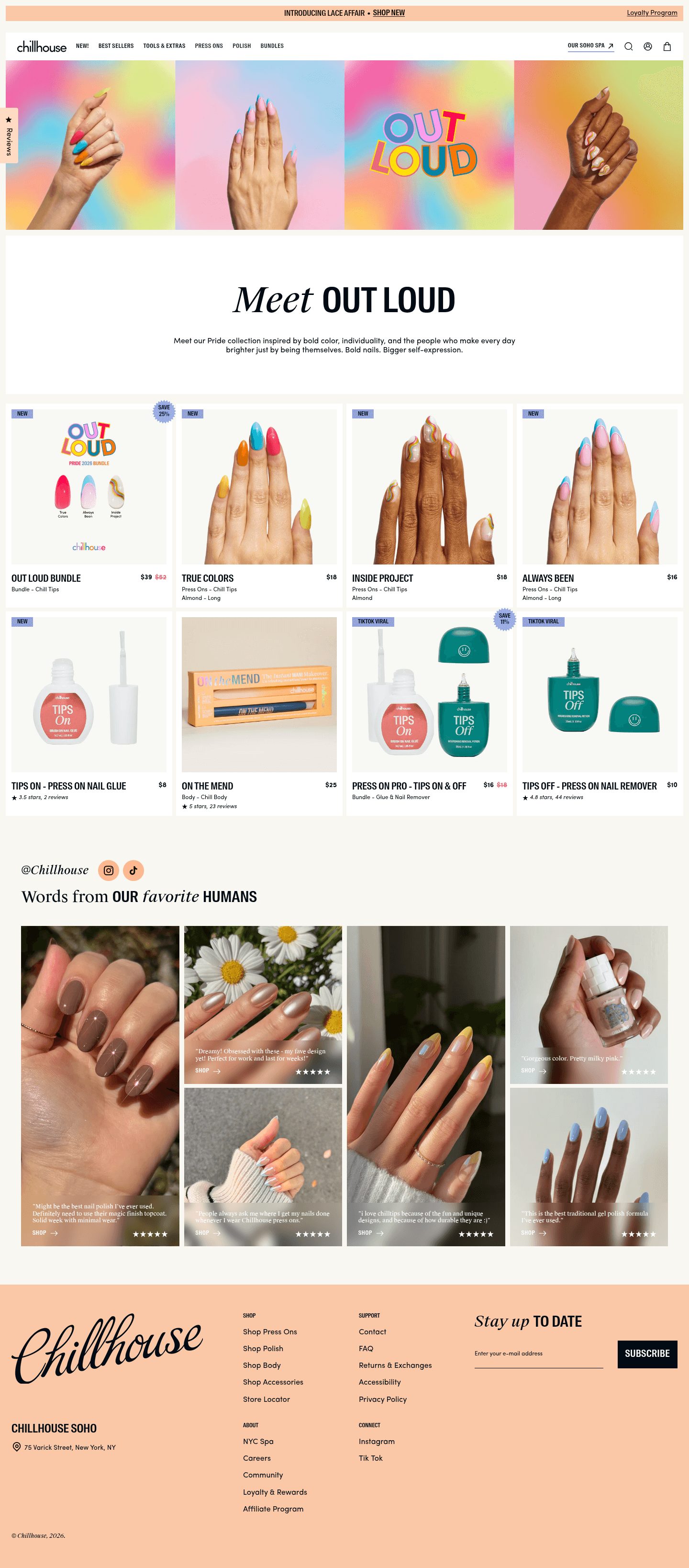 Chillhouse landing page