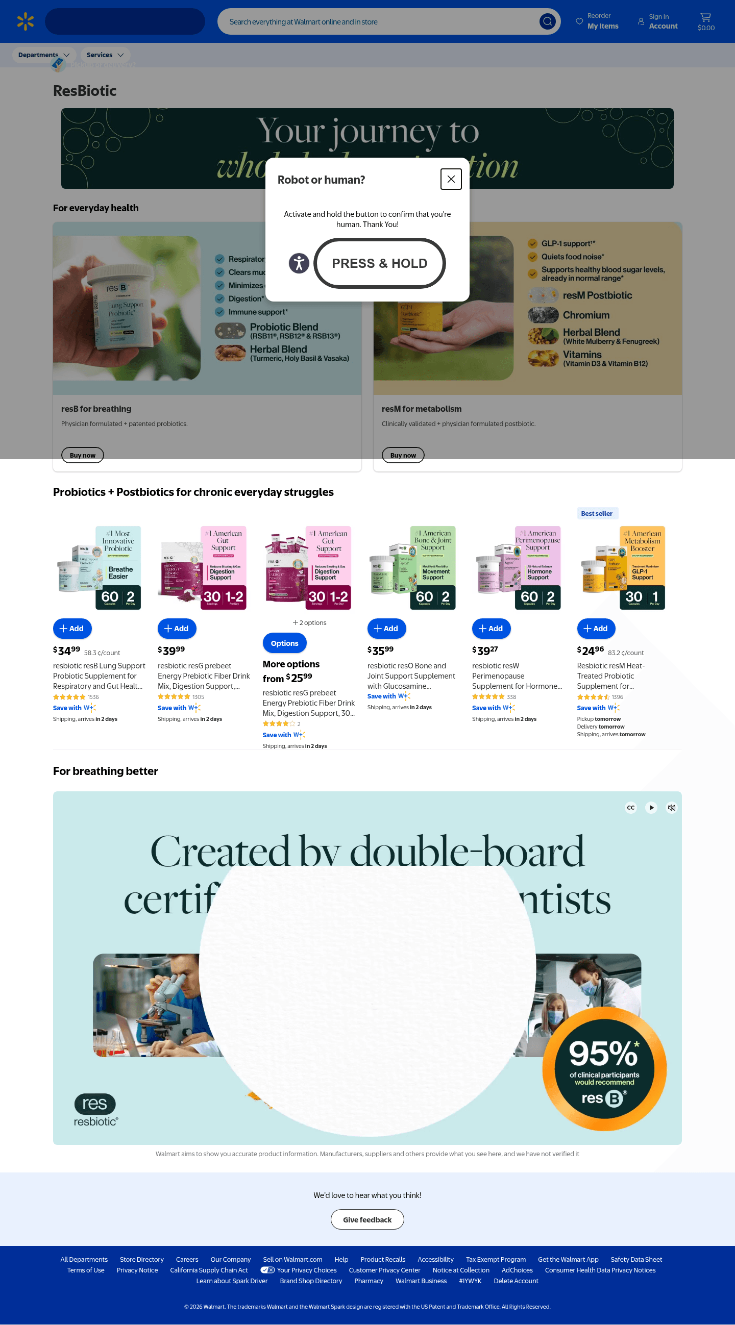 resbiotic landing page