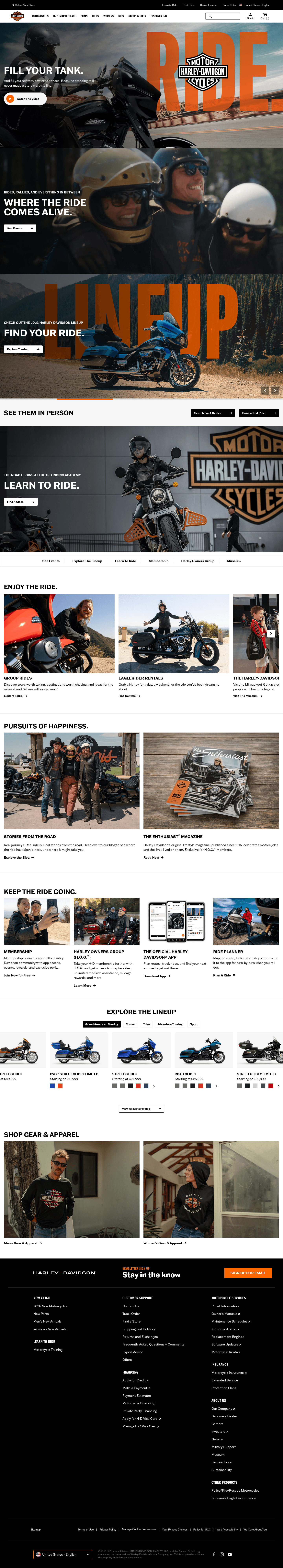 Harley-Davidson, Inc. landing page