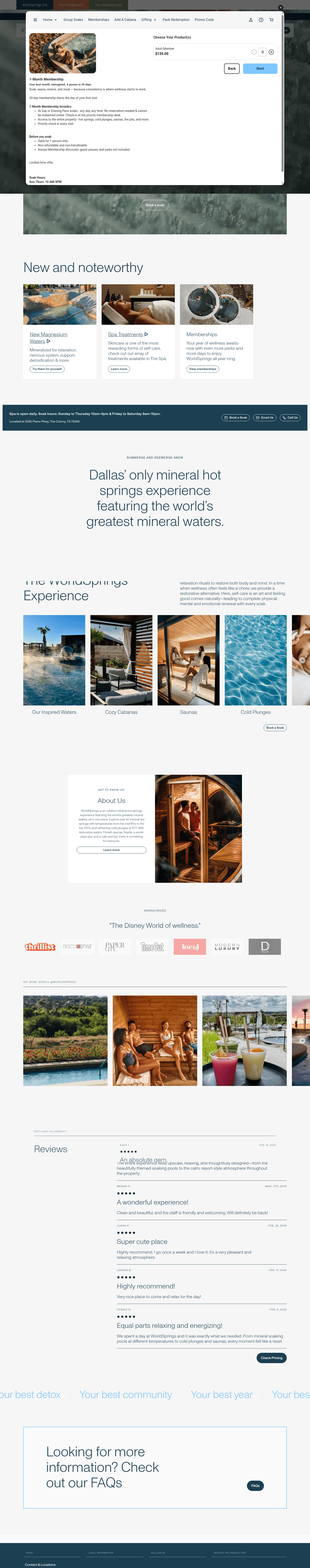 WorldSprings landing page
