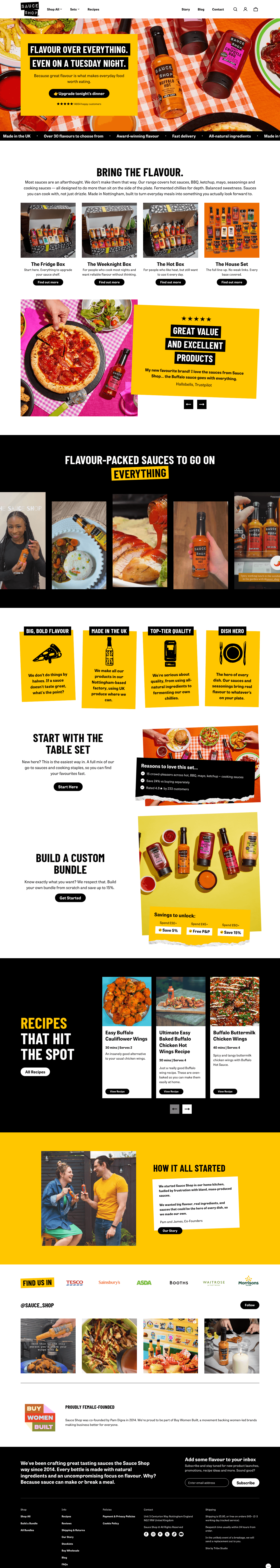 Sauce Shop landing page