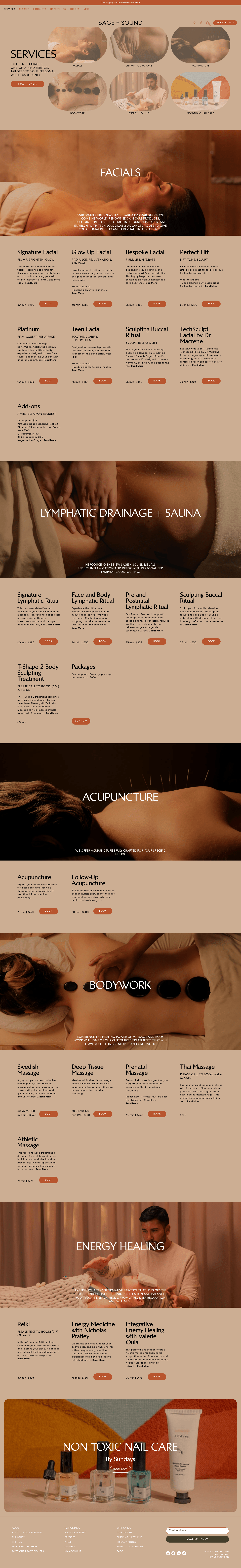 Sage + Sound landing page