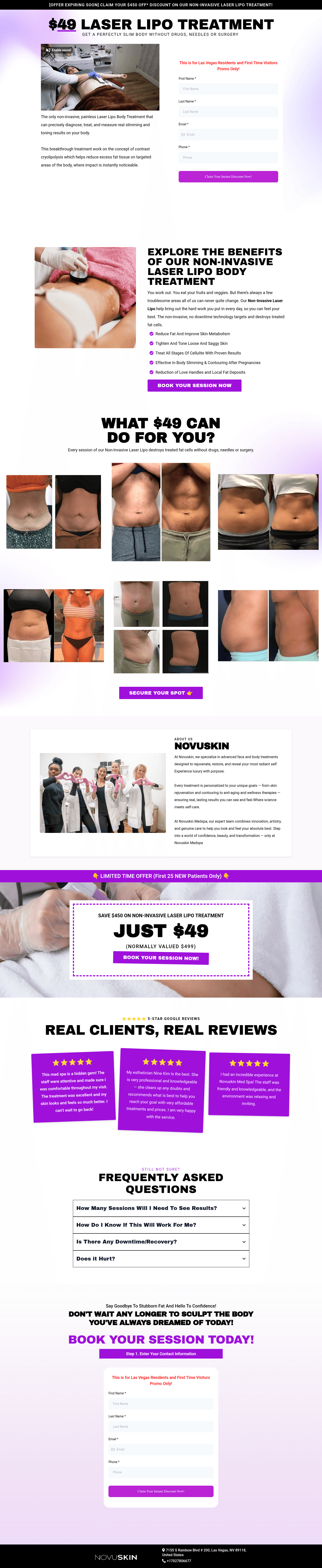 Novuskin Med Spa landing page