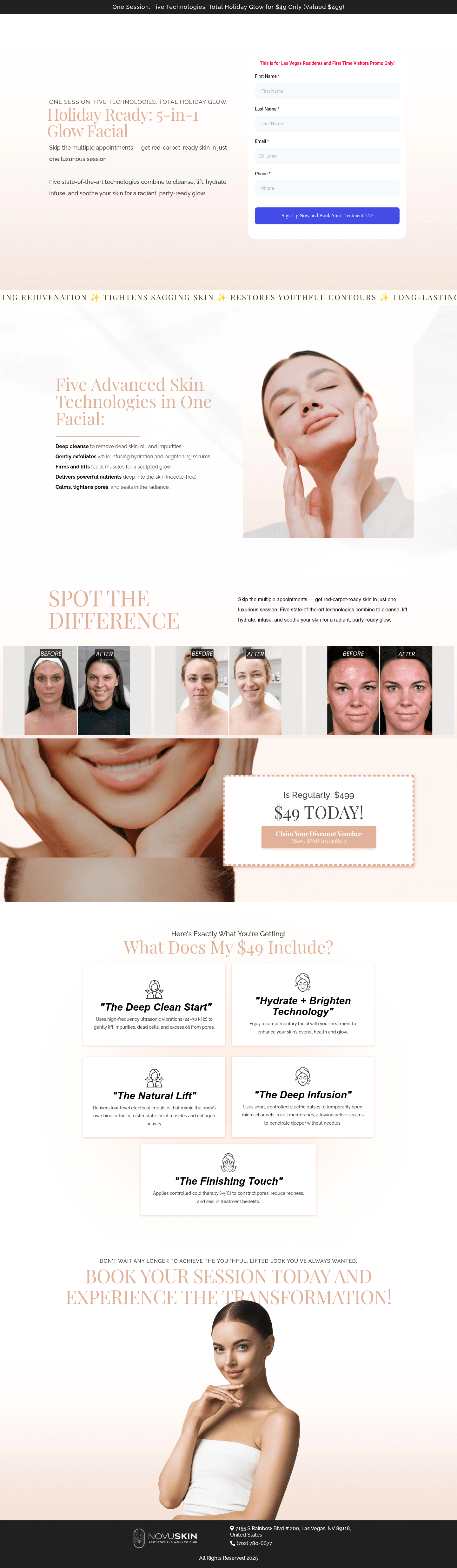 Novuskin Med Spa landing page
