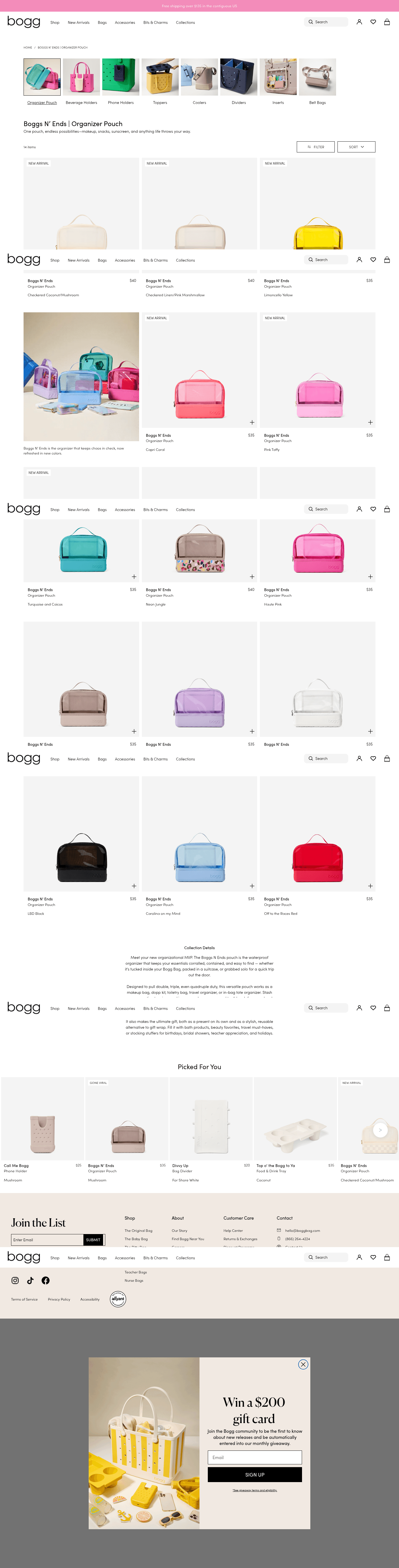 Bogg Bag landing page