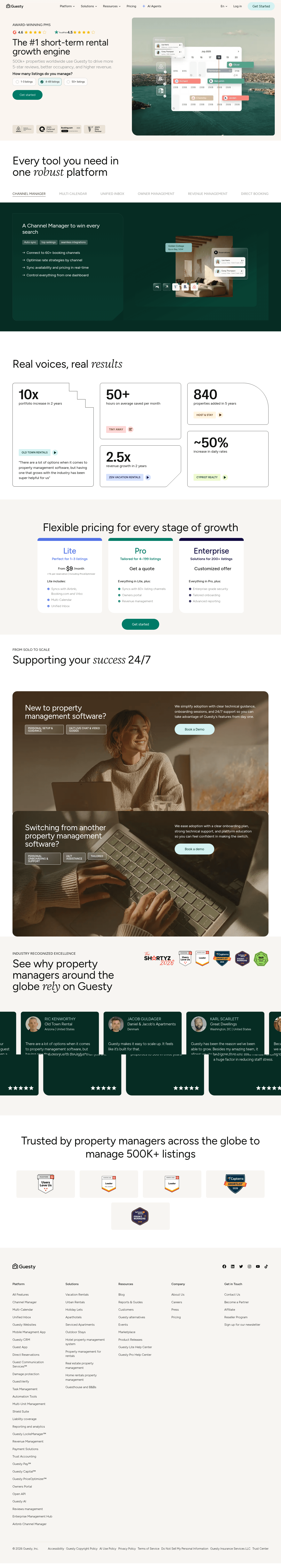 Guesty landing page