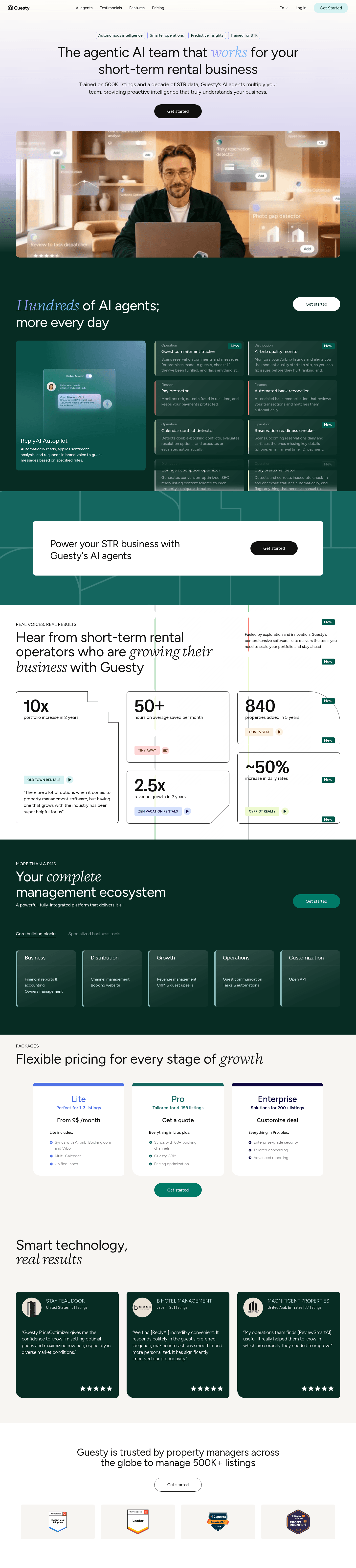 Guesty landing page