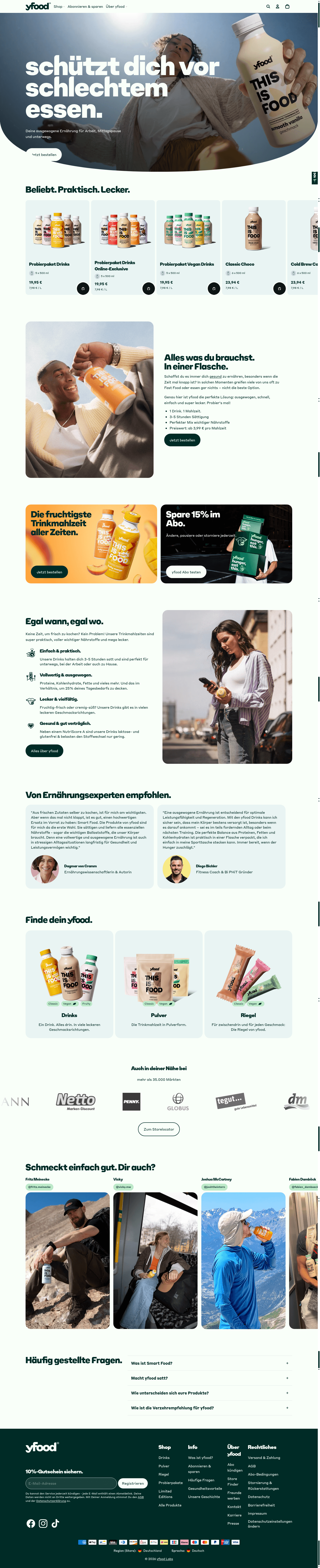 YFood Labs GmbH landing page