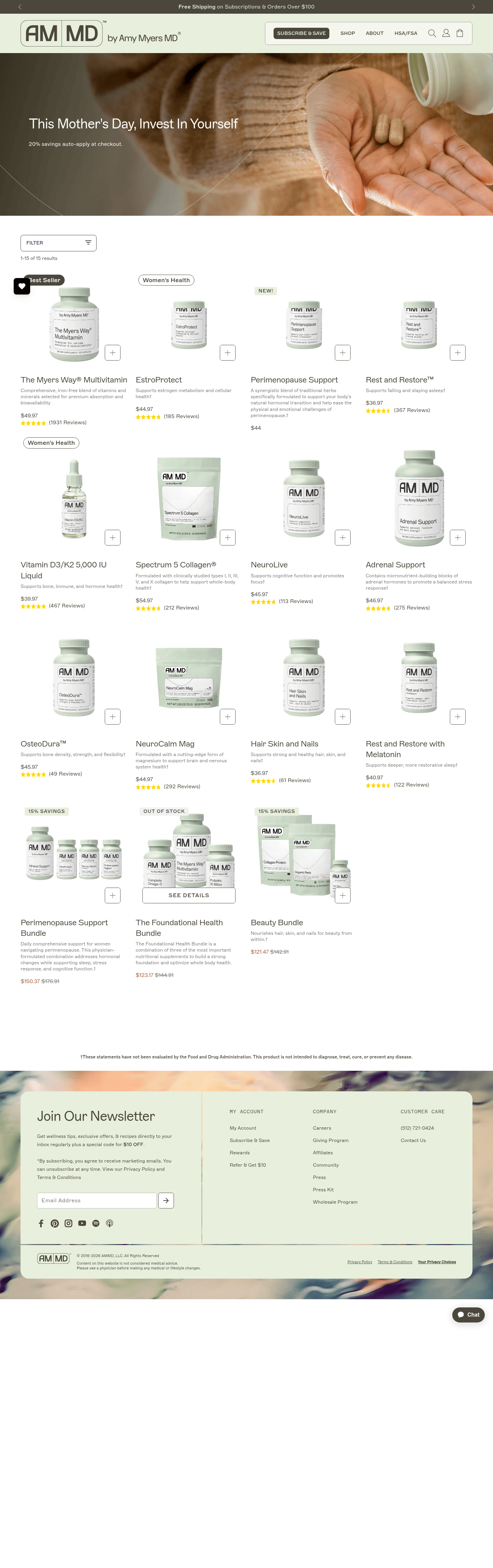 AMMD landing page